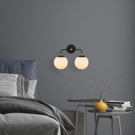 Opviq Horn - 12212 Lámpara de pared Negro, Antiguo y Crema